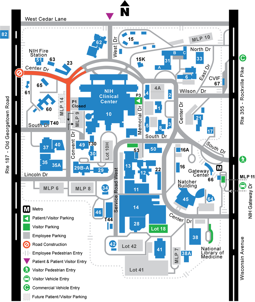 NIH Campus Visitor Map