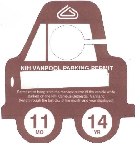 NIH Vanpool Parking Permit