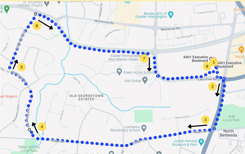 NIH Take a Hike Day 2024 Map