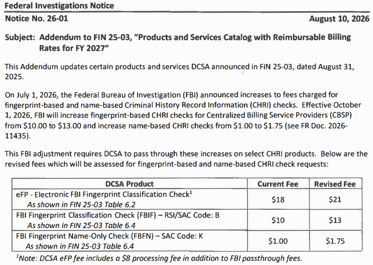 DCSA FIN-26-01