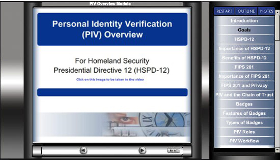 Click on the image below, then click on 'Begin Training' to start the  PIV Overview Video: