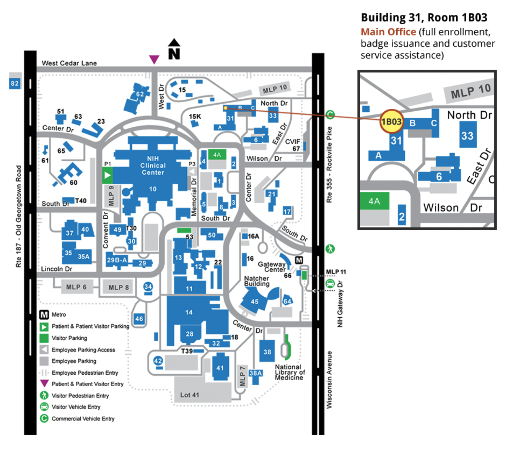 Location Map of Building 31, Room 1B03