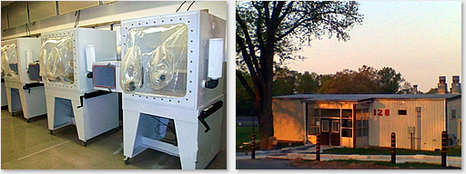 Two images of quarantine facilities