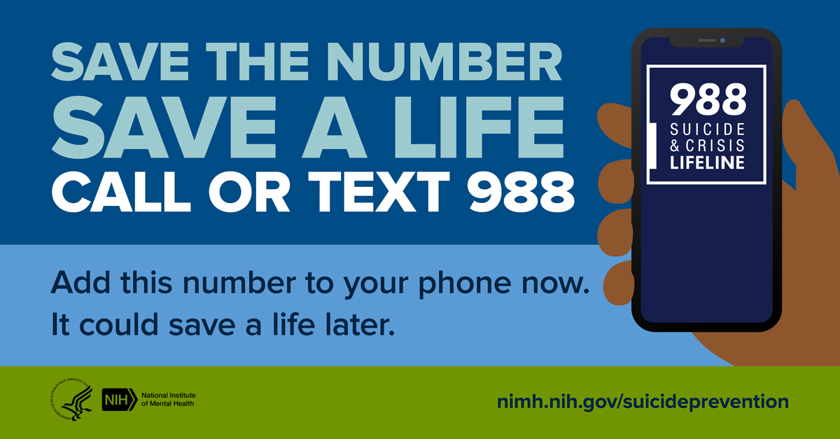 Save the Number Save a Life  Text 988